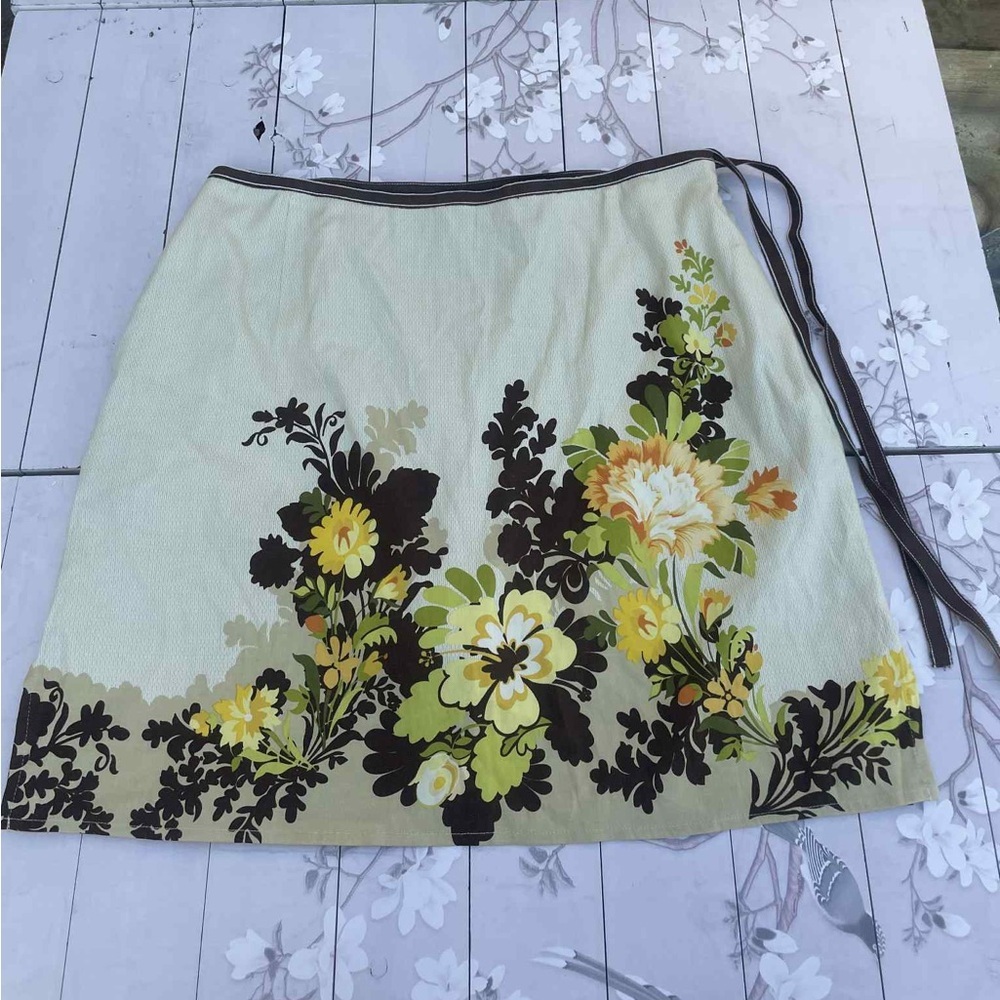 Tommy Bahama Floral Mini Skirt - Cream, Yellow, Brown